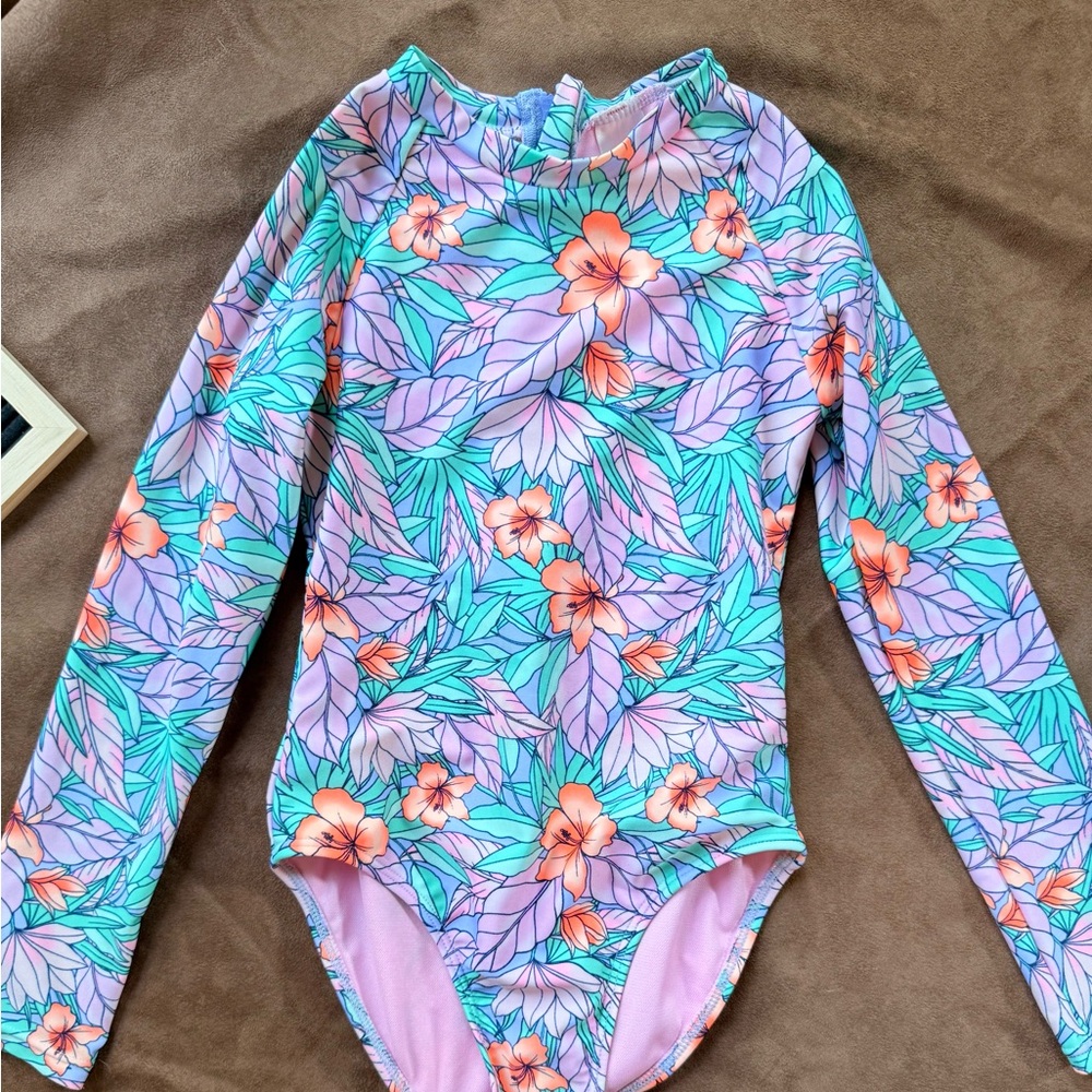 Cat & Jack Floral Swimsuit - Picture 2 of 4